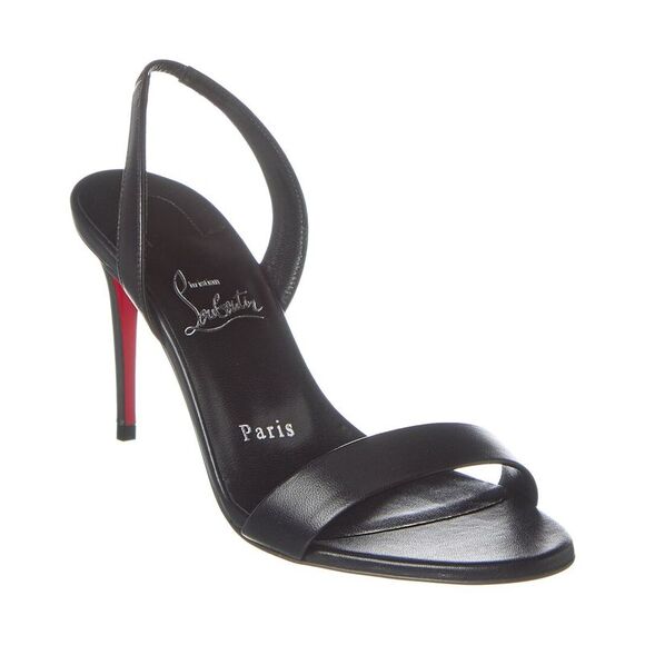 Christian Louboutin O Marylin 85 Leather Slingback Sandal Black